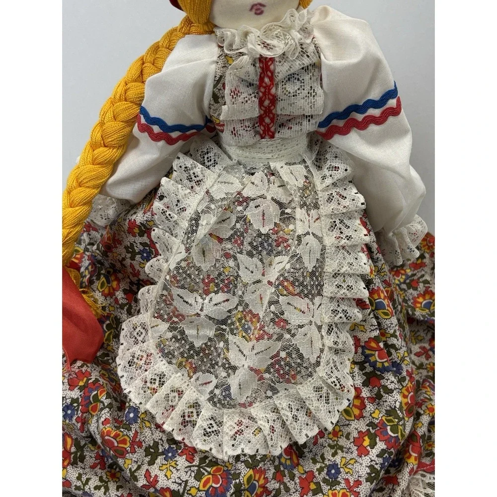 Vtg Russian Tea Doll Cozy Cover Folk Art Grandma Core Kitschy Handmade Insulated